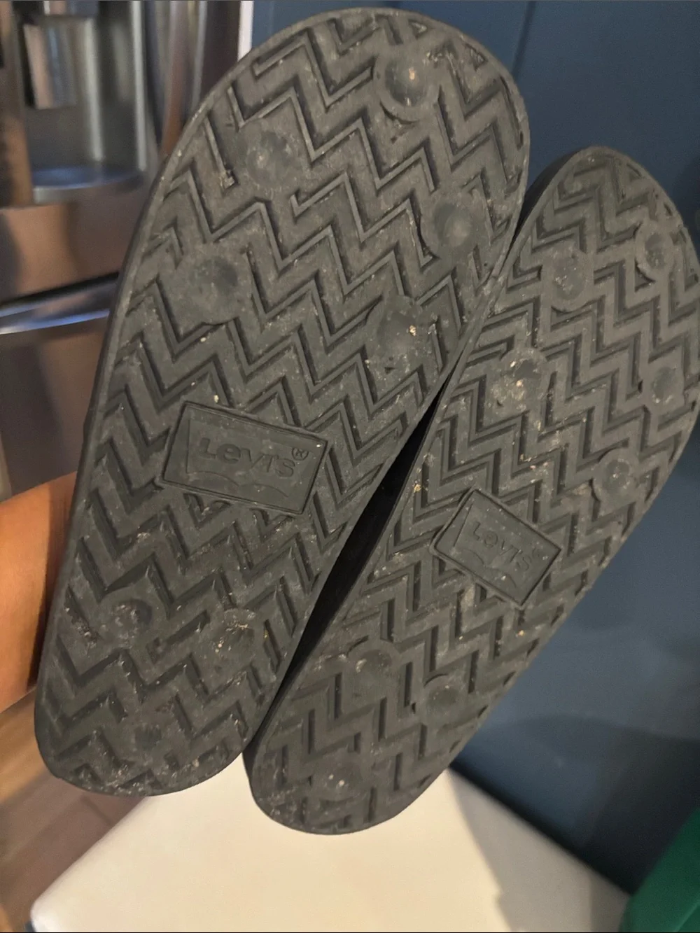 Men’s Levi's Black Slide Sandals with‎ Red Logo